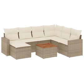 Maison exclusive - salon de jardin avec coussins 8 pcs beige résine tressée