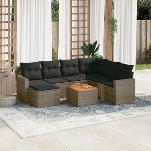 Maison exclusive - salon de jardin 8 pcs avec coussins gris résine tressée