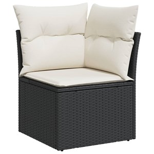 Maison exclusive - salon de jardin 7 pcs avec coussins noir résine tressée