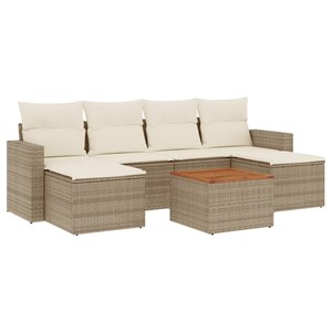 Maison exclusive - salon de jardin avec coussins 7 pcs beige résine tressée