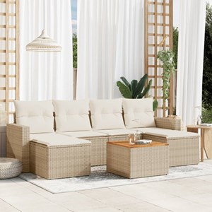 Maison exclusive - salon de jardin avec coussins 7 pcs beige résine tressée