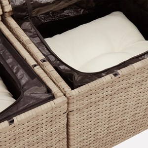 Maison exclusive - salon de jardin avec coussins 7 pcs beige résine tressée