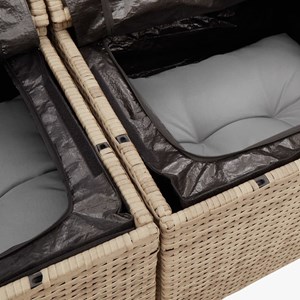 Maison exclusive - salon de jardin avec coussins 7pcs mélange beige résine tress