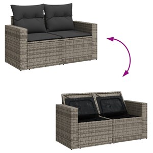 Maison exclusive - salon de jardin avec coussins 7 pcs gris résine tressée