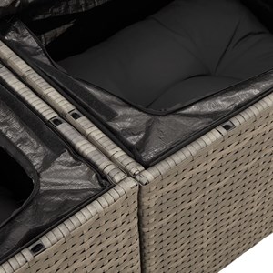 Maison exclusive - salon de jardin avec coussins 7 pcs gris résine tressée