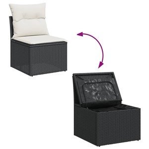 Maison exclusive - salon de jardin 8 pcs avec coussins noir résine tressée
