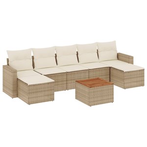 Maison exclusive - salon de jardin avec coussins 8 pcs beige résine tressée