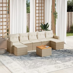 Maison exclusive - salon de jardin avec coussins 8 pcs beige résine tressée