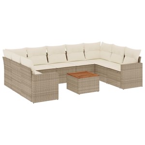 Maison exclusive - salon de jardin avec coussins 10 pcs beige résine tressée