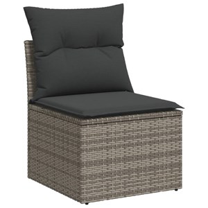 Maison exclusive - salon de jardin avec coussins 10 pcs gris résine tressée