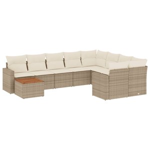 Maison exclusive - salon de jardin avec coussins 10 pcs beige résine tressée
