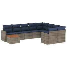 Maison exclusive - salon de jardin 10 pcs avec coussins gris résine tressée
