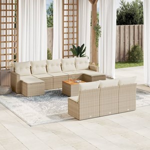 Maison exclusive - salon de jardin 11 pcs avec coussins beige résine tressée