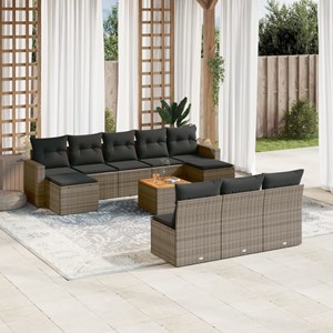 Maison exclusive - salon de jardin 11 pcs avec coussins gris résine tressée