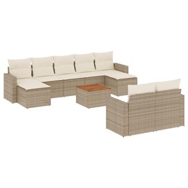 Maison exclusive - salon de jardin avec coussins 10 pcs beige résine tressée