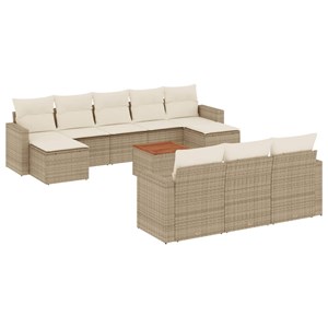 Maison exclusive - salon de jardin 11 pcs avec coussins beige résine tressée