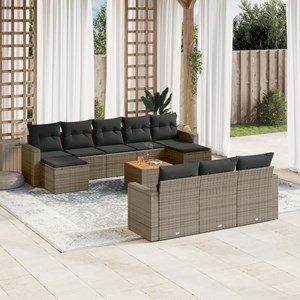 Maison exclusive - salon de jardin 11 pcs avec coussins gris résine tressée