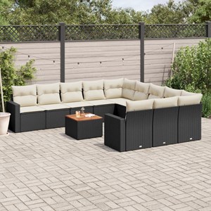 Maison exclusive - salon de jardin 12 pcs avec coussins noir résine tressée