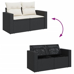 Maison exclusive - salon de jardin 12 pcs avec coussins noir résine tressée