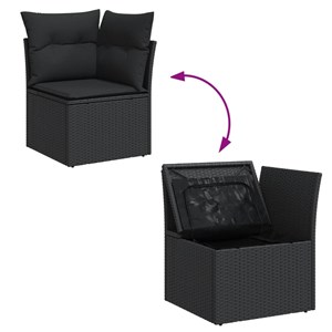 Maison exclusive - salon de jardin avec coussins 13 pcs noir résine tressée
