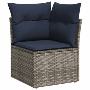 Maison exclusive - salon de jardin avec coussins 13 pcs gris résine tressée