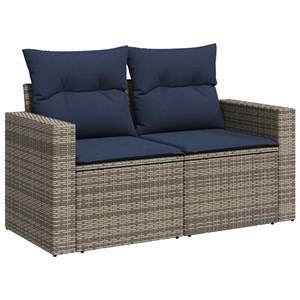 Maison exclusive - salon de jardin avec coussins 13 pcs gris résine tressée