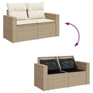 Maison exclusive - salon de jardin avec coussins 12 pcs beige résine tressée