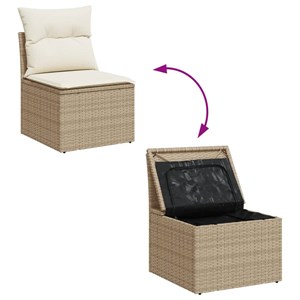 Maison exclusive - salon de jardin avec coussins 12 pcs beige résine tressée