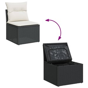 Maison exclusive - salon de jardin avec coussins 13 pcs noir résine tressée