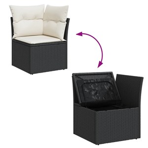 Maison exclusive - salon de jardin avec coussins 13 pcs noir résine tressée