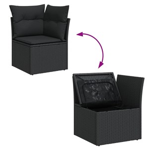 Maison exclusive - salon de jardin 10 pcs avec coussins noir résine tressée