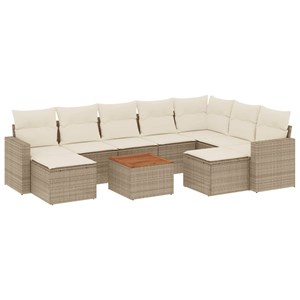 Maison exclusive - salon de jardin avec coussins 10 pcs beige résine tressée