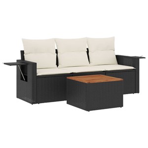 Maison exclusive - salon de jardin 4 pcs avec coussins noir résine tressée