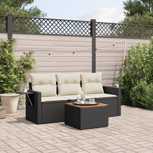 Maison exclusive - salon de jardin 4 pcs avec coussins noir résine tressée