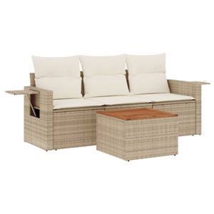 Maison exclusive - salon de jardin avec coussins 4 pcs beige résine tressée
