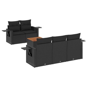 Maison exclusive - salon de jardin 6 pcs avec coussins noir résine tressée