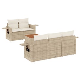 Maison exclusive - salon de jardin avec coussins 6 pcs beige résine tressée