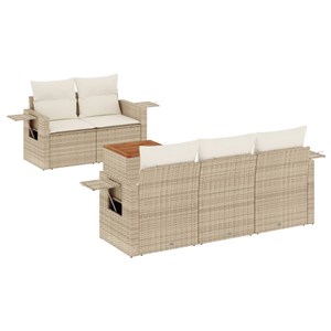 Maison exclusive - salon de jardin avec coussins 6 pcs beige résine tressée