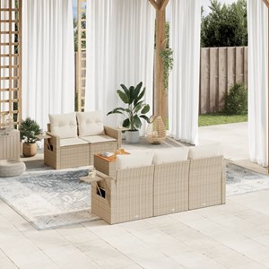 Maison exclusive - salon de jardin avec coussins 6 pcs beige résine tressée
