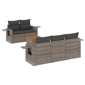 Maison exclusive - salon de jardin 6 pcs avec coussins gris résine tressée