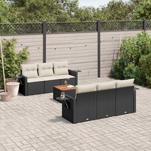 Maison exclusive - salon de jardin 7 pcs avec coussins noir résine tressée