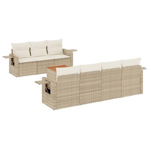 Maison exclusive - salon de jardin avec coussins 8 pcs beige résine tressée