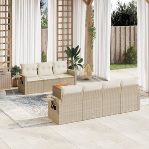 Maison exclusive - salon de jardin avec coussins 8 pcs beige résine tressée