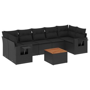 Maison exclusive - salon de jardin 8 pcs avec coussins noir résine tressée