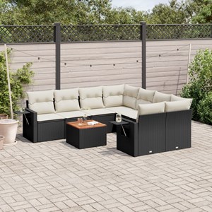 Maison exclusive - salon de jardin 9 pcs avec coussins noir résine tressée