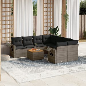 Maison exclusive - salon de jardin 9 pcs avec coussins gris résine tressée