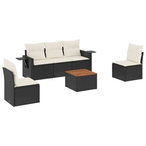 Maison exclusive - salon de jardin 6 pcs avec coussins noir résine tressée