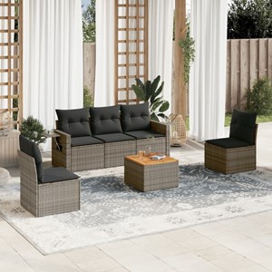 Maison exclusive - salon de jardin 6 pcs avec coussins gris résine tressée