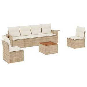 Maison exclusive - salon de jardin avec coussins 7 pcs beige résine tressée