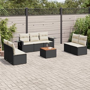 Maison exclusive - salon de jardin 8 pcs avec coussins noir résine tressée